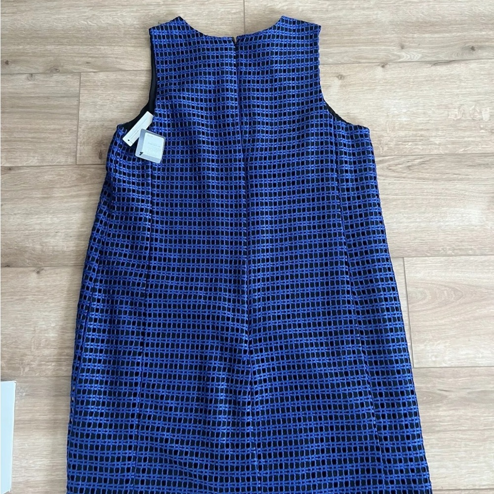 NWT Halogen Women Dress Size L Blue Indigo Black Sleeveless Crew $98 Retail - Picture 6 of 6
